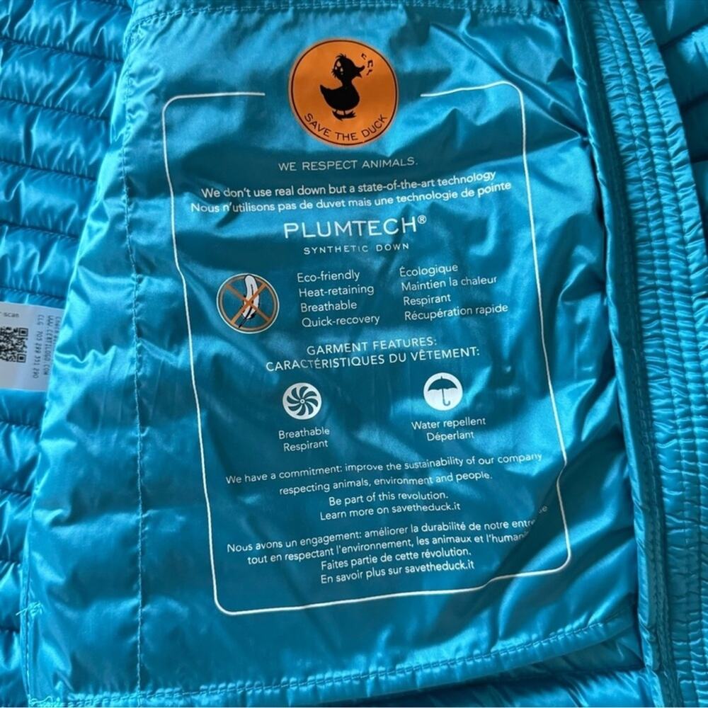NWT Save The Duck Carina Puffer Jacket Lightweight Spring Puffer Quilted Zip Lg - Picture 6 of 15